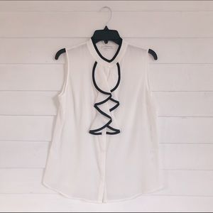 Calvin Klein Sleeveless Ruffle Front Blouse 🖤
